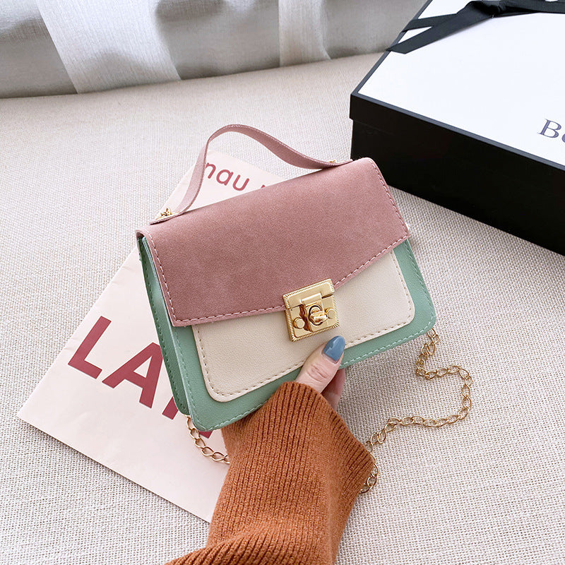 Fashion Retro Women's Handbags Niche Design Contrast Color