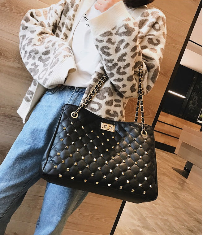 Rhombus chain shoulder bag