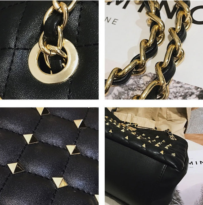 Rhombus chain shoulder bag