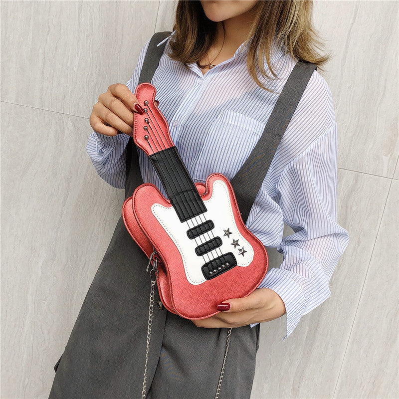 Violin Handbags Fashion PU Hit Color All-match Casual Shoulder Bag Diagonal Bag