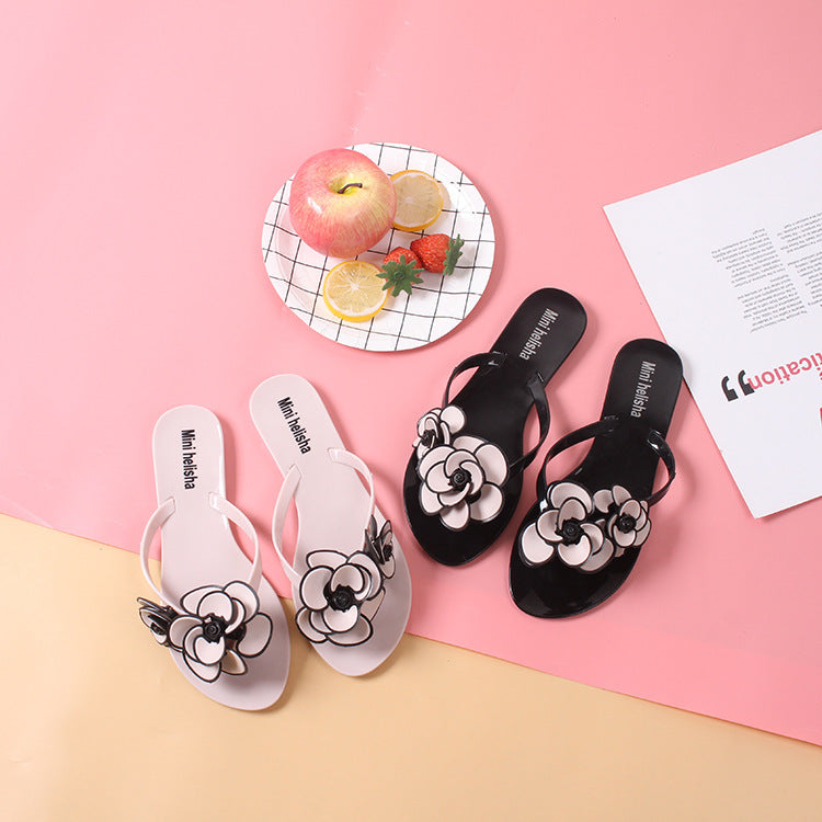 Flat flower slippers