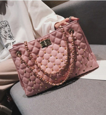 Rhombus chain shoulder bag