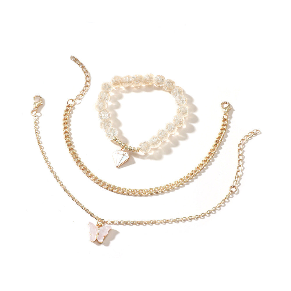 Three-piece Women's Multi-layer Acrylic Butterfly Jewelry