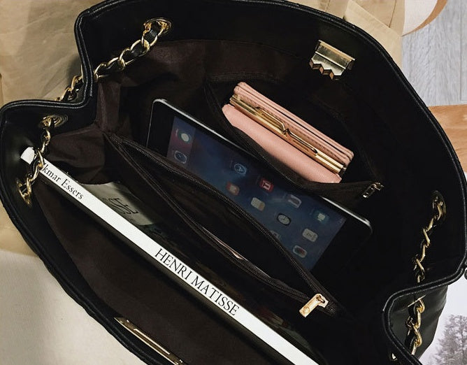 Rhombus chain shoulder bag