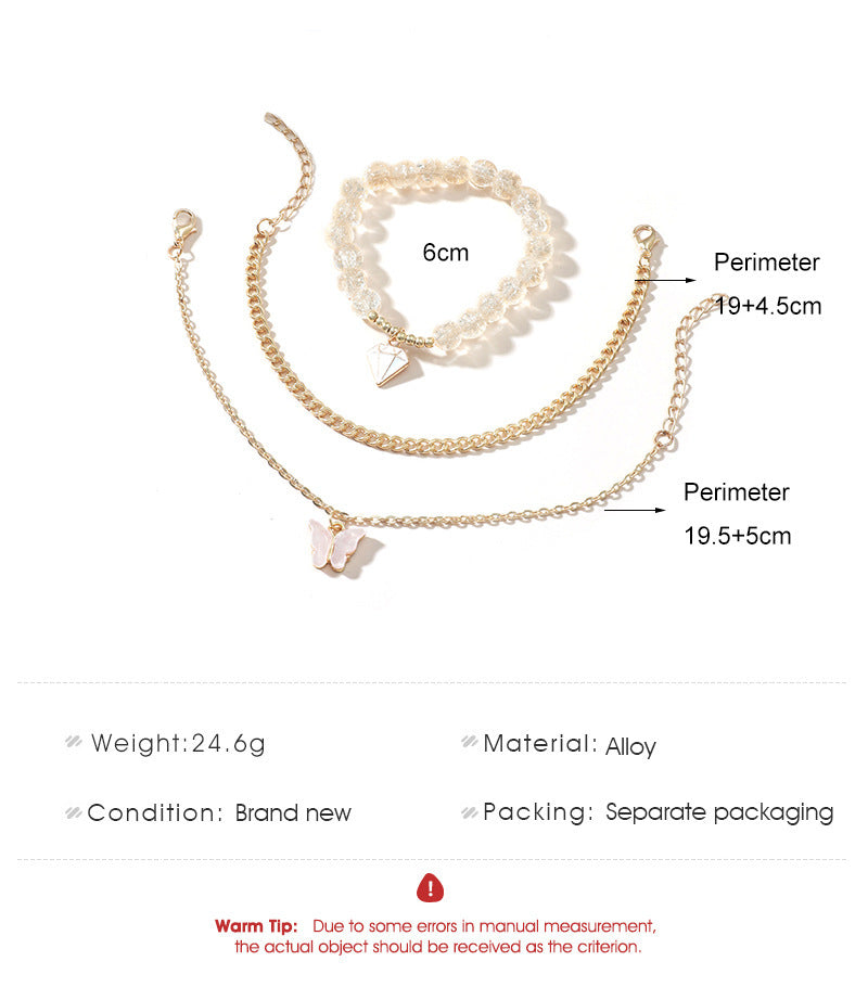 Three-piece Women's Multi-layer Acrylic Butterfly Jewelry